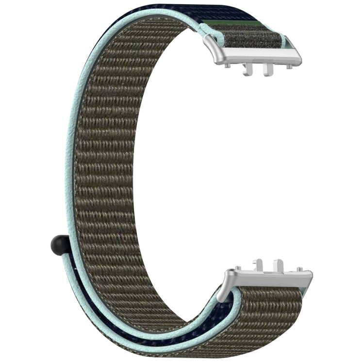 For Samsung Galaxy Fit 3 Nylon Loop Hook and Loop Fastener Watch Band(Grey Blue) - Watch Bands by PMC Jewellery | Online Shopping South Africa | PMC Jewellery