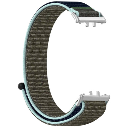 For Samsung Galaxy Fit 3 Nylon Loop Hook and Loop Fastener Watch Band(Grey Blue) - Watch Bands by PMC Jewellery | Online Shopping South Africa | PMC Jewellery