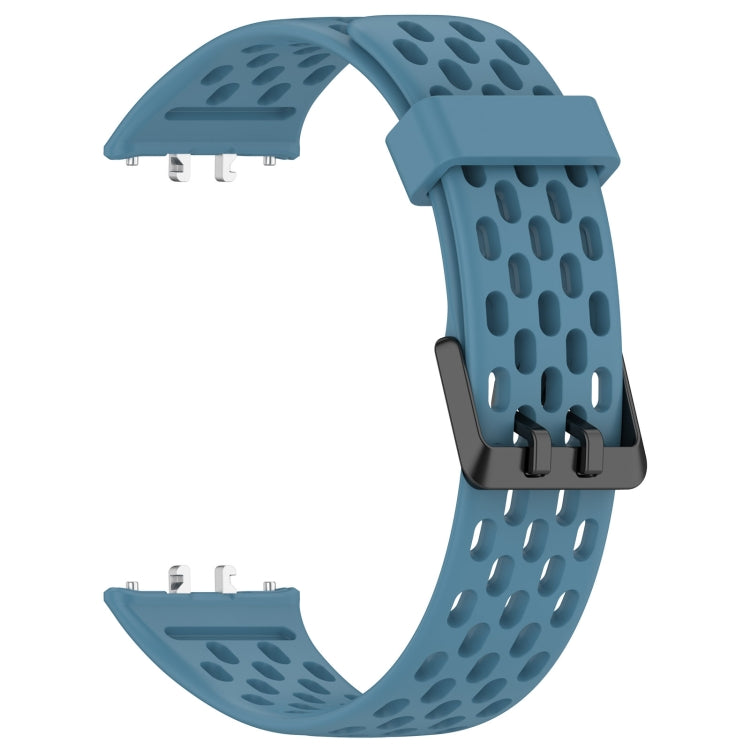 For Samsung Galaxy Fit 3 Hole Style Dual Buckle Silicone Watch Band(Blue) - Watch Bands by PMC Jewellery | Online Shopping South Africa | PMC Jewellery