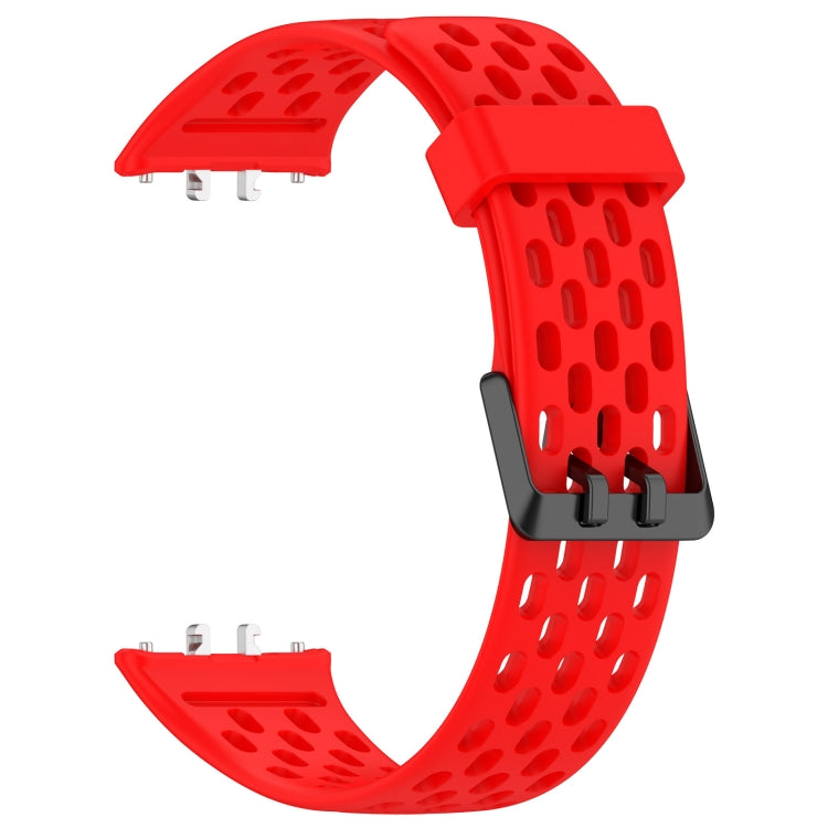 For Samsung Galaxy Fit 3 Hole Style Dual Buckle Silicone Watch Band(Red) - Watch Bands by PMC Jewellery | Online Shopping South Africa | PMC Jewellery