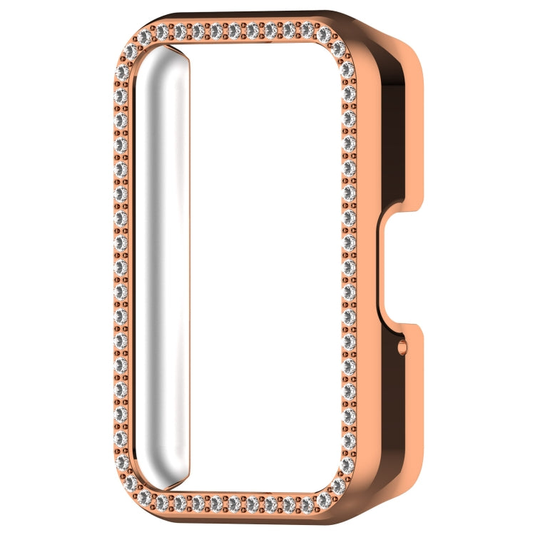 For Samsung Galaxy Fit 3 Diamond Half Pack Hollow PC Watch Protective Case(Rose Gold) - Watch Cases by PMC Jewellery | Online Shopping South Africa | PMC Jewellery