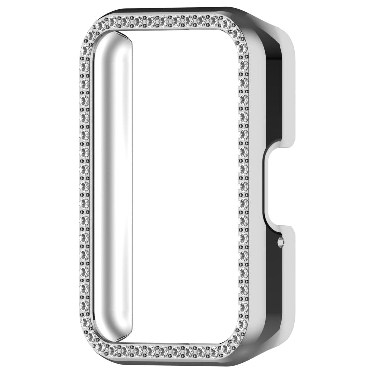 For Samsung Galaxy Fit 3 Diamond Half Pack Hollow PC Watch Protective Case(Silver) - Watch Cases by PMC Jewellery | Online Shopping South Africa | PMC Jewellery