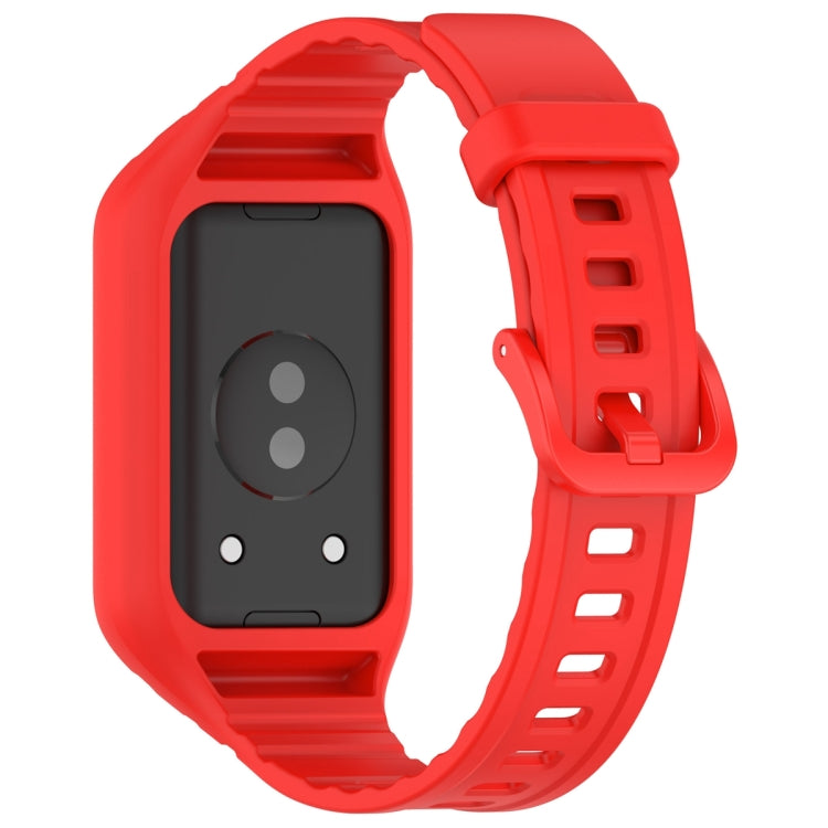 For Honor Band 9 Armor Integrated Silicone Watch Band(Red) - Watch Bands by PMC Jewellery | Online Shopping South Africa | PMC Jewellery