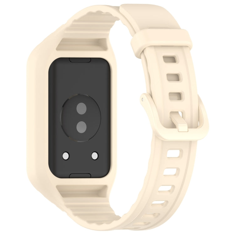 For Honor Band 9 Armor Integrated Silicone Watch Band(Creamy White) - Watch Bands by PMC Jewellery | Online Shopping South Africa | PMC Jewellery