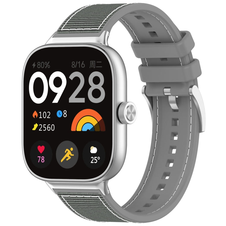 For Xiaomi Mi Band 8 Pro / Redmi Watch 4 Official Buckle Hybrid Nylon Braid Silicone Watch Band(Grey) - Watch Bands by PMC Jewellery | Online Shopping South Africa | PMC Jewellery