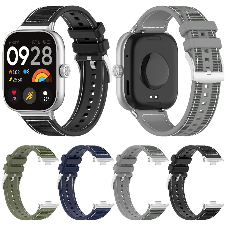 For Xiaomi Mi Band 8 Pro / Redmi Watch 4 Official Buckle Hybrid Nylon Braid Silicone Watch Band(Grey) - Watch Bands by PMC Jewellery | Online Shopping South Africa | PMC Jewellery