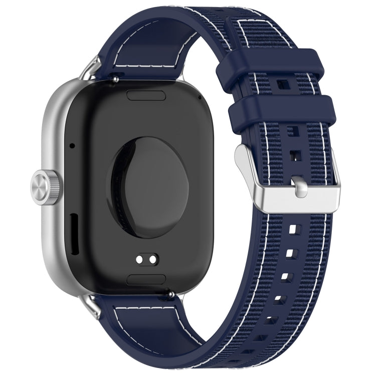 For Xiaomi Mi Band 8 Pro / Redmi Watch 4 Ordinary Buckle Hybrid Nylon Braid Silicone Watch Band(Midnight Blue) - Watch Bands by PMC Jewellery | Online Shopping South Africa | PMC Jewellery