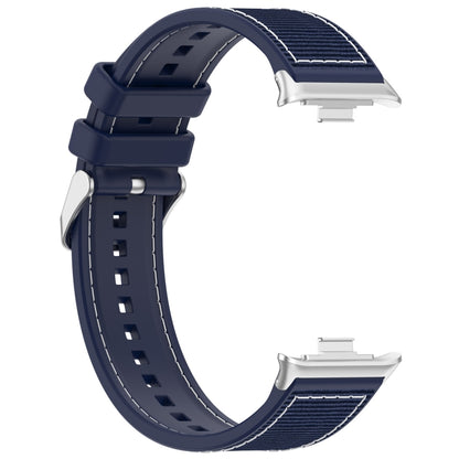 For Xiaomi Mi Band 8 Pro / Redmi Watch 4 Ordinary Buckle Hybrid Nylon Braid Silicone Watch Band(Midnight Blue) - Watch Bands by PMC Jewellery | Online Shopping South Africa | PMC Jewellery