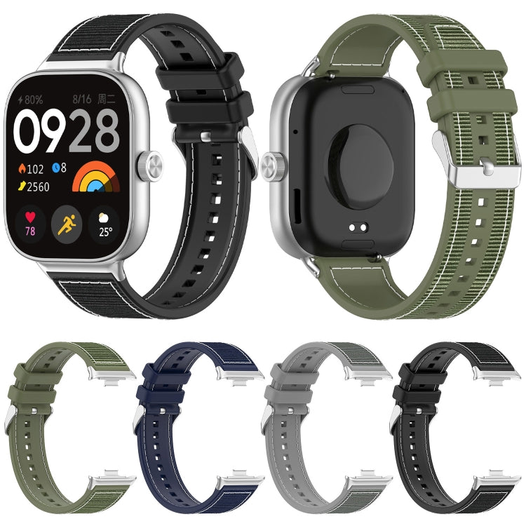 For Xiaomi Mi Band 8 Pro / Redmi Watch 4 Ordinary Buckle Hybrid Nylon Braid Silicone Watch Band(Green) - Watch Bands by PMC Jewellery | Online Shopping South Africa | PMC Jewellery