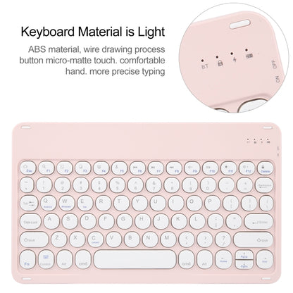 For Huawei MatePad 11 2023 / 2021 Round Button Bluetooth Keyboard Rotatable Holder Leather Case(Rose Gold) - Huawei Keyboard by PMC Jewellery | Online Shopping South Africa | PMC Jewellery