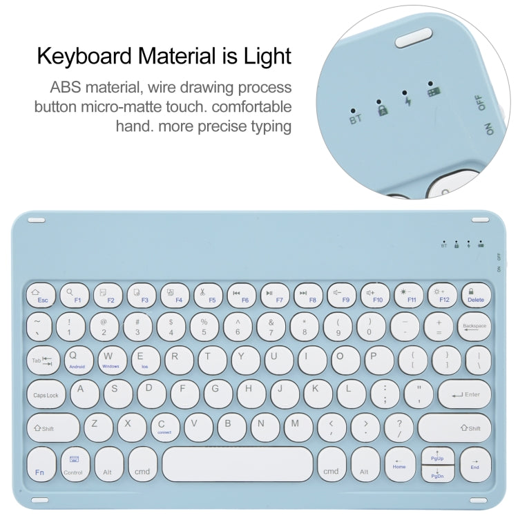 For Huawei MatePad Air 11.5 Round Button Bluetooth Keyboard Rotatable Holder Leather Case(Sky Blue) - Huawei Keyboard by PMC Jewellery | Online Shopping South Africa | PMC Jewellery