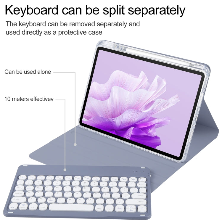 For Huawei MatePad Air 11.5 Round Button Bluetooth Keyboard Rotatable Holder Leather Case(Lavender Purple) - Huawei Keyboard by PMC Jewellery | Online Shopping South Africa | PMC Jewellery