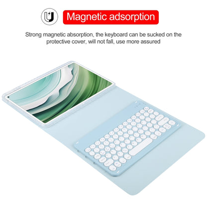 For Huawei MatePad Pro 11 2024 / 2022 Round Button Bluetooth Keyboard Rotatable Holder Leather Case(Sky Blue) - Huawei Keyboard by PMC Jewellery | Online Shopping South Africa | PMC Jewellery