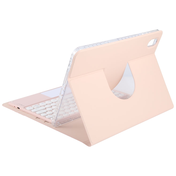 For Huawei MatePad Pro 11 2024 / 2022 Round Button Bluetooth Keyboard Rotatable Holder Leather Case with Touchpad(Rose Gold) - Huawei Keyboard by PMC Jewellery | Online Shopping South Africa | PMC Jewellery