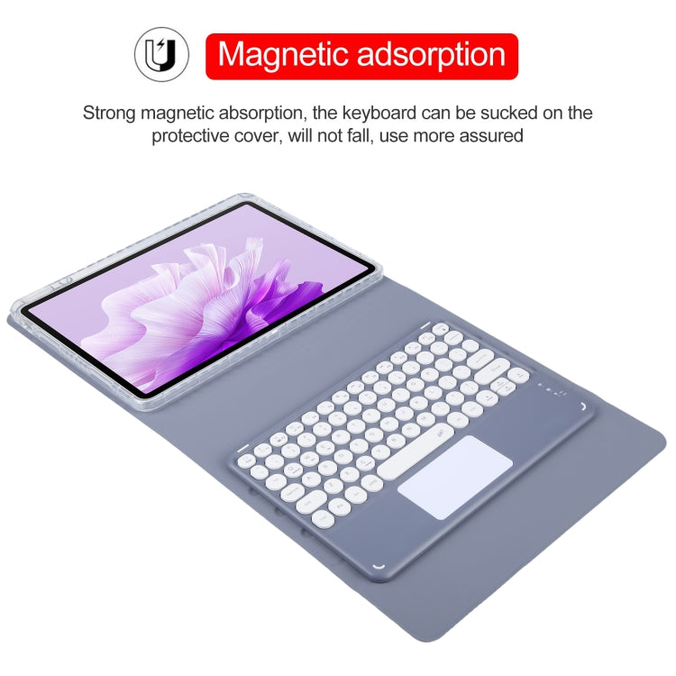 For Huawei MatePad Air 11.5 Round Button Bluetooth Keyboard Rotatable Holder Leather Case with Touchpad(Lavender Purple) - Huawei Keyboard by PMC Jewellery | Online Shopping South Africa | PMC Jewellery