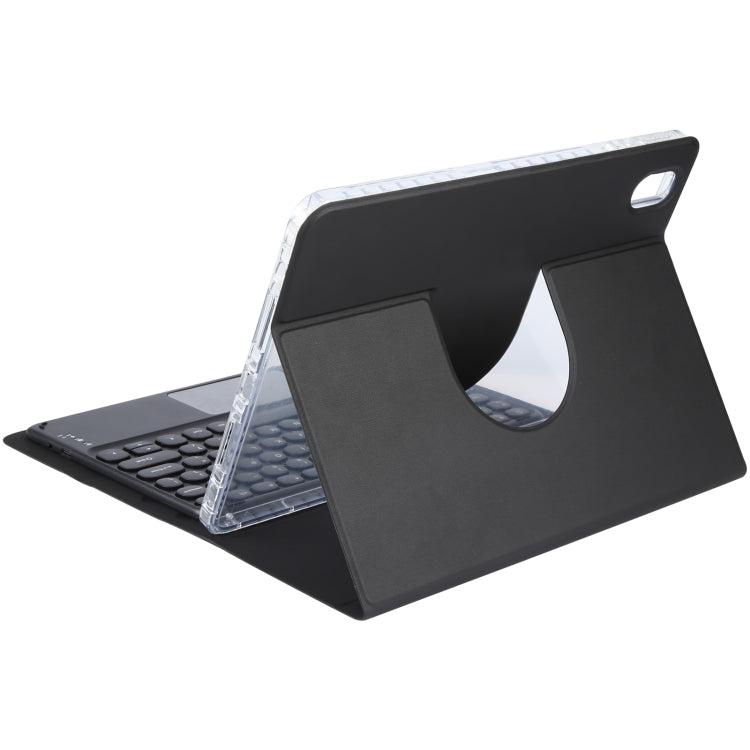 For Huawei MatePad Air 11.5 Round Button Bluetooth Keyboard Rotatable Holder Leather Case with Touchpad(Black) - Huawei Keyboard by PMC Jewellery | Online Shopping South Africa | PMC Jewellery