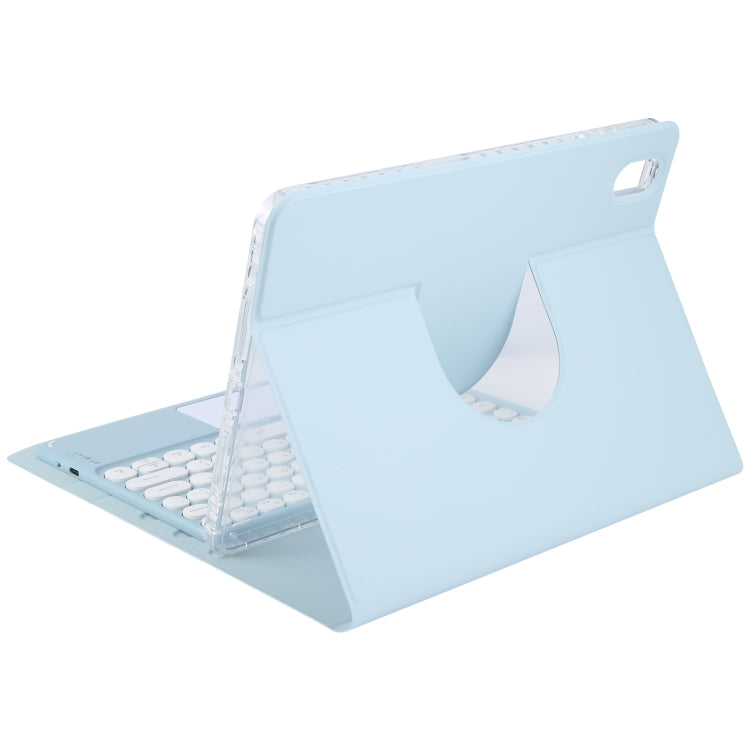 For Huawei MatePad 11 2023 / 2021 Round Button Bluetooth Keyboard Rotatable Holder Leather Case with Touchpad(Sky Blue) - Huawei Keyboard by PMC Jewellery | Online Shopping South Africa | PMC Jewellery