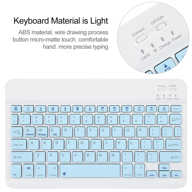 For Huawei MatePad Pro 11 2024 / 2022 Square Button Bluetooth Keyboard Rotatable Holder Leather Case(Sky Blue) - Huawei Keyboard by PMC Jewellery | Online Shopping South Africa | PMC Jewellery