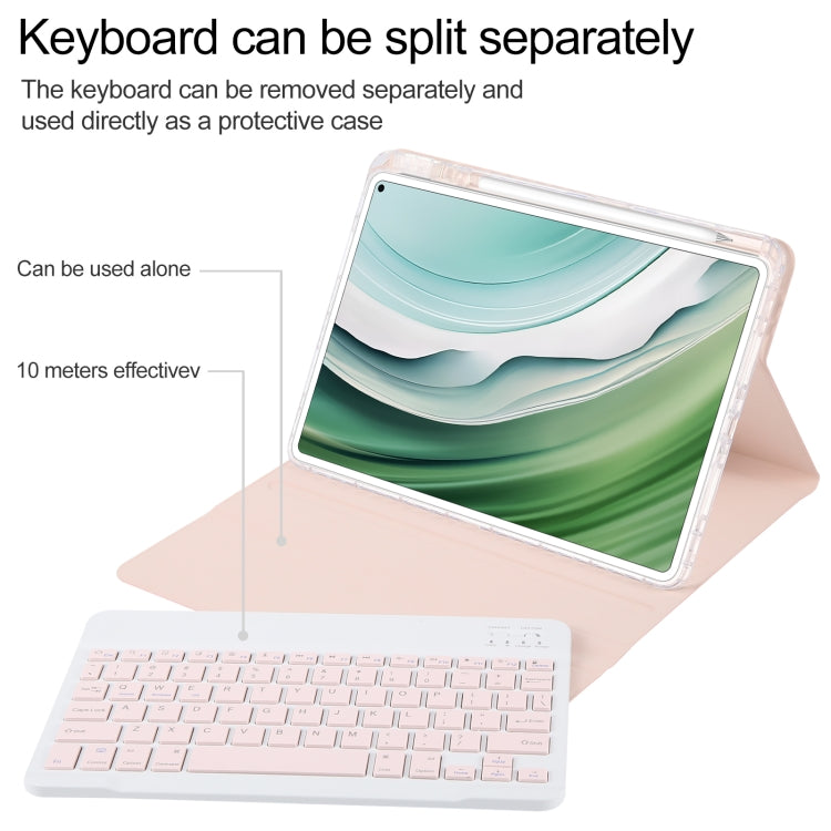 For Huawei MatePad Pro 11 2024 / 2022 Square Button Bluetooth Keyboard Rotatable Holder Leather Case(Rose Gold) - Huawei Keyboard by PMC Jewellery | Online Shopping South Africa | PMC Jewellery