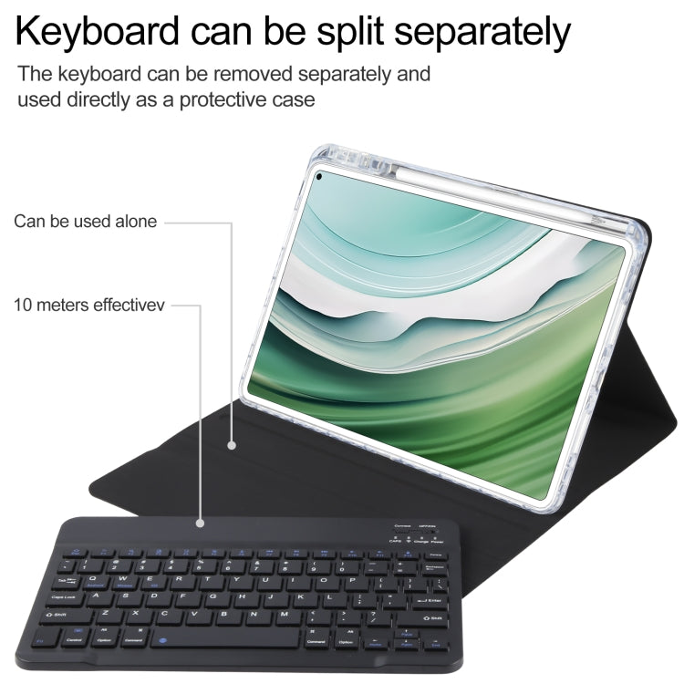 For Huawei MatePad Pro 11 2024 / 2022 Square Button Bluetooth Keyboard Rotatable Holder Leather Case(Black) - Huawei Keyboard by PMC Jewellery | Online Shopping South Africa | PMC Jewellery