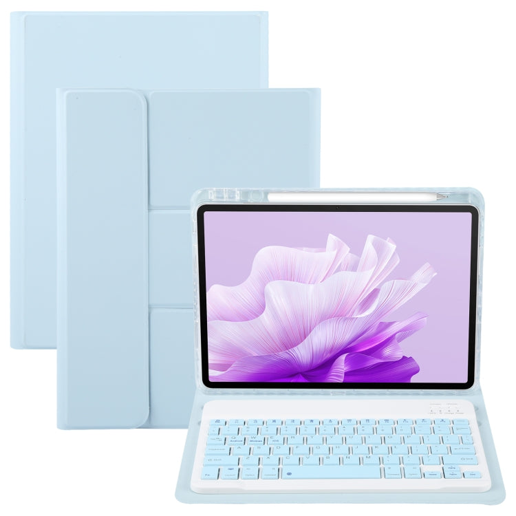 For Huawei MatePad Air 11.5 Square Button Bluetooth Keyboard Rotatable Holder Leather Case(Sky Blue) - Huawei Keyboard by PMC Jewellery | Online Shopping South Africa | PMC Jewellery