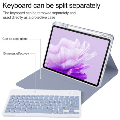 For Huawei MatePad Air 11.5 Square Button Bluetooth Keyboard Rotatable Holder Leather Case(Lavender Purple) - Huawei Keyboard by PMC Jewellery | Online Shopping South Africa | PMC Jewellery