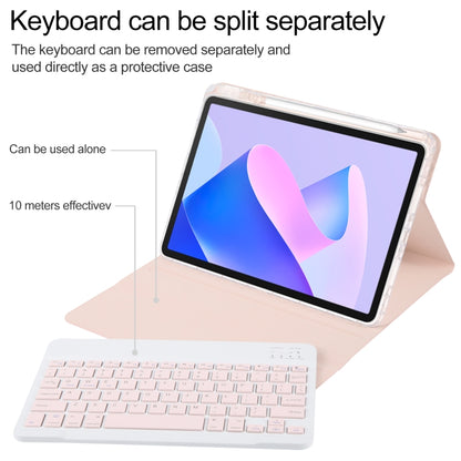 For Huawei MatePad 11 2023 / 2021 Square Button Bluetooth Keyboard Rotatable Holder Leather Case(Rose Gold) - Huawei Keyboard by PMC Jewellery | Online Shopping South Africa | PMC Jewellery