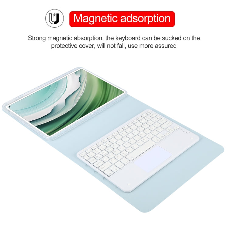 For Huawei MatePad Pro 11 2024 / 2022 Square Button Bluetooth Keyboard Rotatable Holder Leather Case with Touchpad(Sky Blue) - Huawei Keyboard by PMC Jewellery | Online Shopping South Africa | PMC Jewellery