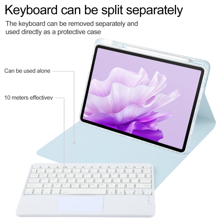 For Huawei MatePad Air 11.5 Square Button Bluetooth Keyboard Rotatable Holder Leather Case with Touchpad(Sky Blue) - Huawei Keyboard by PMC Jewellery | Online Shopping South Africa | PMC Jewellery