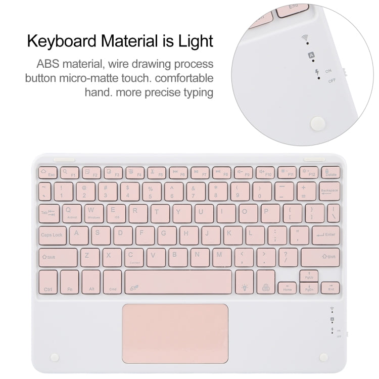 For Huawei MatePad Air 11.5 Square Button Bluetooth Keyboard Rotatable Holder Leather Case with Touchpad(Rose Gold) - Huawei Keyboard by PMC Jewellery | Online Shopping South Africa | PMC Jewellery