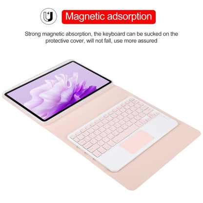 For Huawei MatePad Air 11.5 Square Button Bluetooth Keyboard Rotatable Holder Leather Case with Touchpad(Rose Gold) - Huawei Keyboard by PMC Jewellery | Online Shopping South Africa | PMC Jewellery