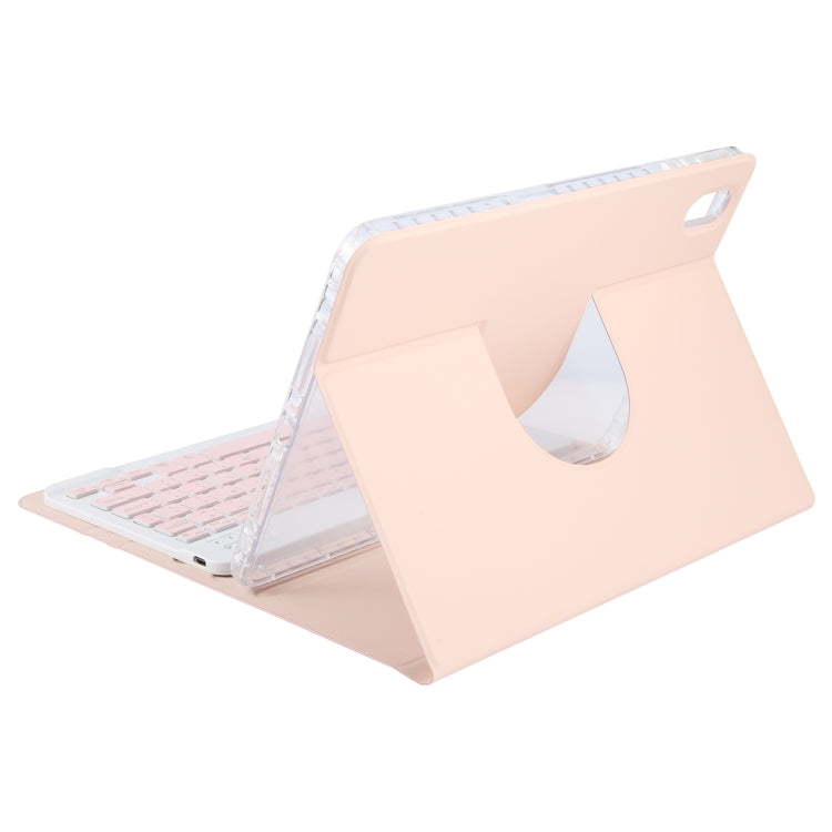 For Huawei MatePad Pro 11 2024 / 2022 Square Button Backlight Bluetooth Keyboard Rotatable Holder Leather Case(Rose Gold) - Huawei Keyboard by PMC Jewellery | Online Shopping South Africa | PMC Jewellery