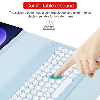 For Xiaomi Pad 6 Round Button Bluetooth Keyboard Rotatable Holder Leather Case(Sky Blue) - Others Keyboard by PMC Jewellery | Online Shopping South Africa | PMC Jewellery