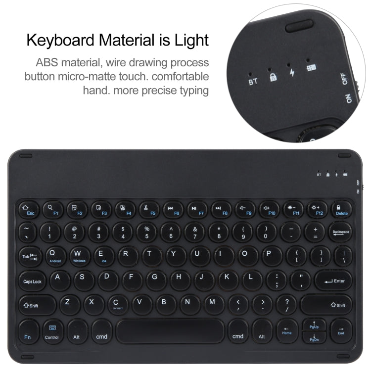 For Xiaomi Pad 6 Round Button Bluetooth Keyboard Rotatable Holder Leather Case(Black) - Others Keyboard by PMC Jewellery | Online Shopping South Africa | PMC Jewellery