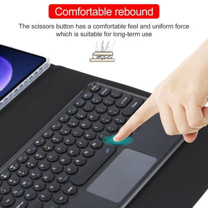 For Xiaomi Pad 6 Round Button Bluetooth Keyboard Rotatable Holder Leather Case with Touchpad(Black) - Others Keyboard by PMC Jewellery | Online Shopping South Africa | PMC Jewellery