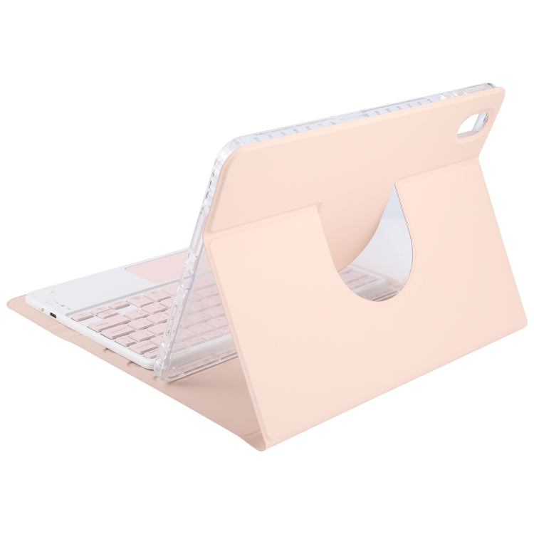 For Xiaomi Pad 6 Square Button Bluetooth Keyboard Rotatable Holder Leather Case with Touchpad(Rose Gold) - Others Keyboard by PMC Jewellery | Online Shopping South Africa | PMC Jewellery