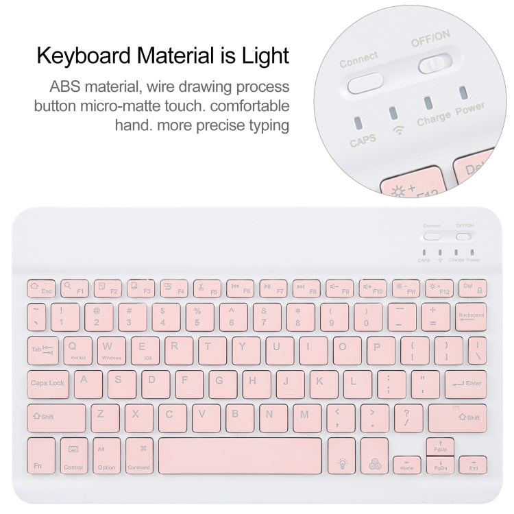 For Xiaomi Pad 6 Square Button Backlight Bluetooth Keyboard Rotatable Holder Leather Case(Rose Gold) - Others Keyboard by PMC Jewellery | Online Shopping South Africa | PMC Jewellery