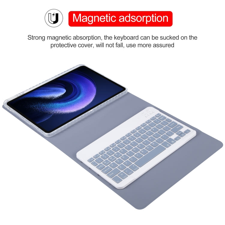 For Xiaomi Pad 6 Square Button Backlight Bluetooth Keyboard Rotatable Holder Leather Case(Lavender Purple) - Others Keyboard by PMC Jewellery | Online Shopping South Africa | PMC Jewellery