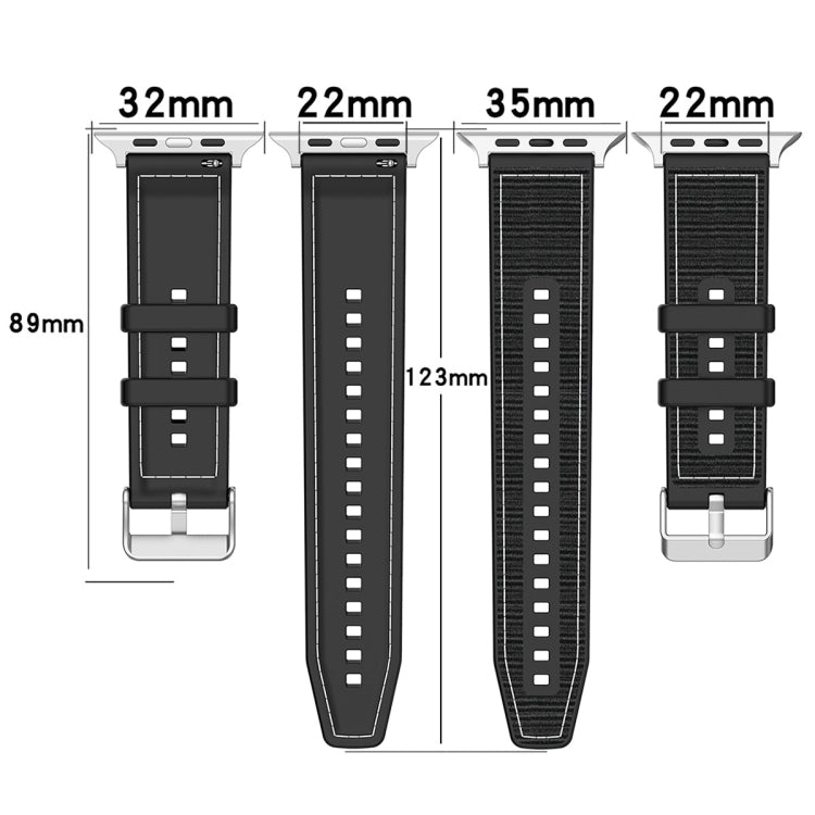 For Apple Watch SE 40mm Ordinary Buckle Hybrid Nylon Braid Silicone Watch Band(Grey) - Watch Bands by PMC Jewellery | Online Shopping South Africa | PMC Jewellery