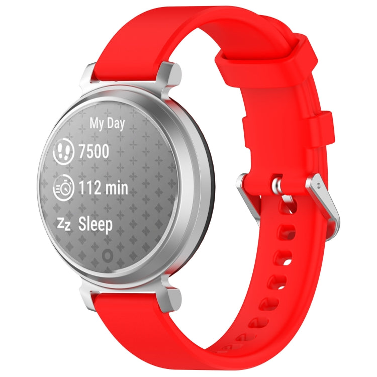 For Garmin Lily 2 14mm Silver Buckle Silicone Watch Band Wristband(Red) - Watch Bands by PMC Jewellery | Online Shopping South Africa | PMC Jewellery