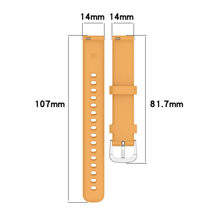 For Garmin Lily 2 14mm Silver Buckle Silicone Watch Band Wristband(Orange) - Watch Bands by PMC Jewellery | Online Shopping South Africa | PMC Jewellery