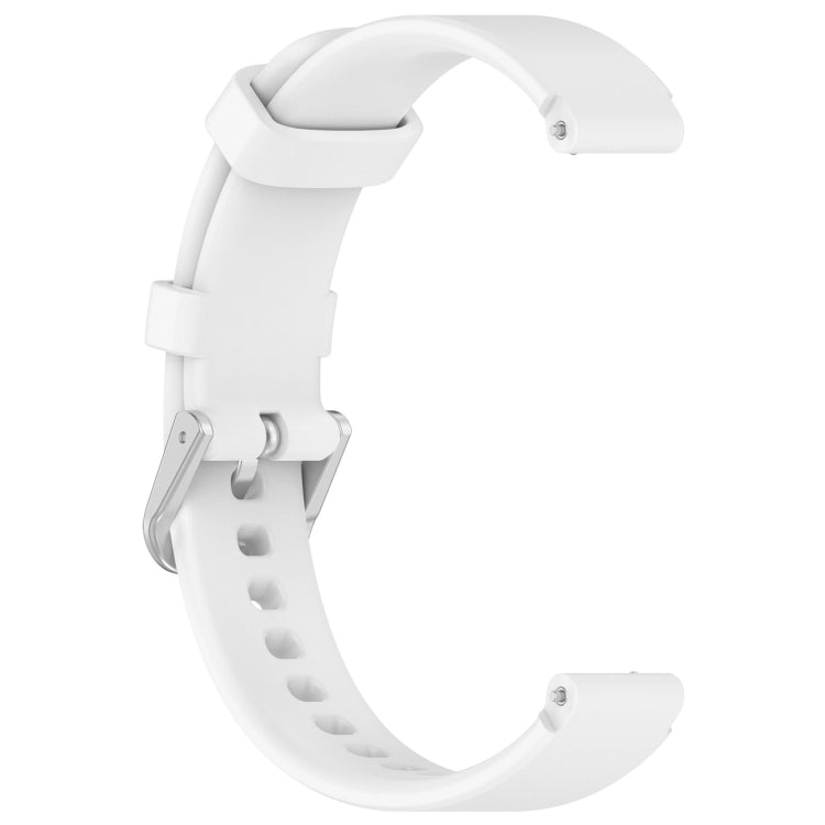 12mm Universal Solid Color Silver Buckle Silicone Watch Band(White) - 20mm Bands by PMC Jewellery | Online Shopping South Africa | PMC Jewellery