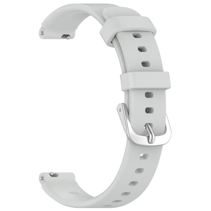 12mm Universal Solid Color Silver Buckle Silicone Watch Band(Light Grey) - 20mm Bands by PMC Jewellery | Online Shopping South Africa | PMC Jewellery