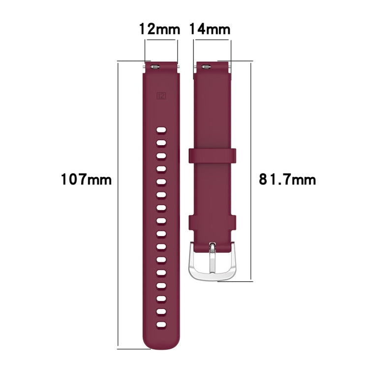 12mm Universal Solid Color Silver Buckle Silicone Watch Band(Light Pink) - 20mm Bands by PMC Jewellery | Online Shopping South Africa | PMC Jewellery