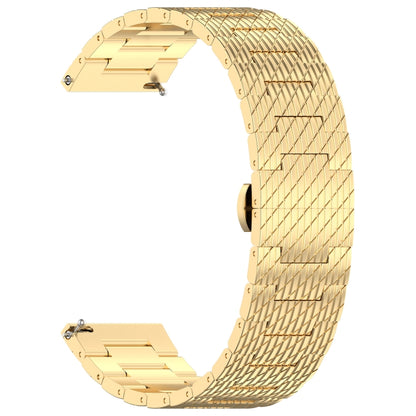 20mm Universal Twill Stainless Steel Watch Band(Gold) - 20mm Bands by PMC Jewellery | Online Shopping South Africa | PMC Jewellery