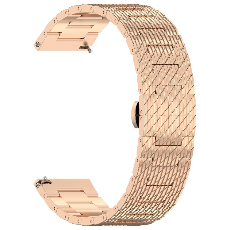 22mm Universal Twill Stainless Steel Watch Band(Rose Gold) - 22mm Bands by PMC Jewellery | Online Shopping South Africa | PMC Jewellery