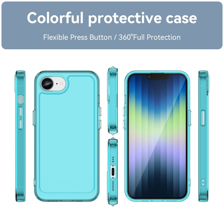 For iPhone SE 2024 Candy Series TPU Phone Case(Transparent Blue) - More iPhone Cases by PMC Jewellery | Online Shopping South Africa | PMC Jewellery | Buy Now Pay Later Mobicred