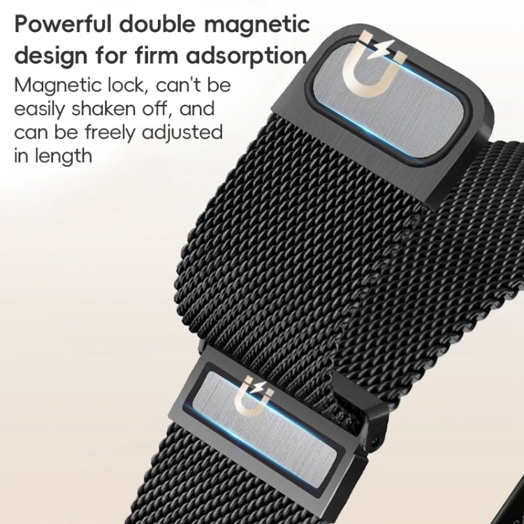 For Apple Watch SE 2022 44mm ZGA Milanese Magnetic Metal Watch Band(Black) - Watch Bands by ZGA | Online Shopping South Africa | PMC Jewellery