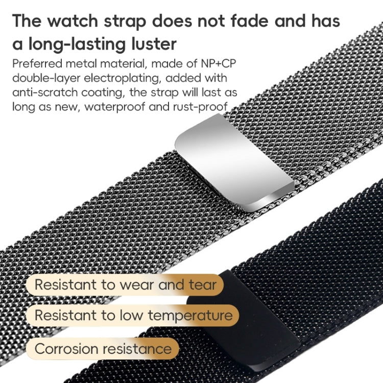 For Apple Watch Series 3 42mm ZGA Milanese Magnetic Metal Watch Band(Black) - Watch Bands by ZGA | Online Shopping South Africa | PMC Jewellery