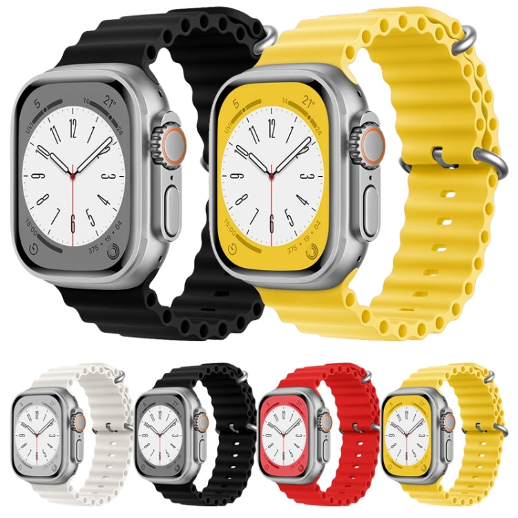 For Apple Watch Series 4 44mm ZGA Ocean Silicone Watch Band(Yellow) - Watch Bands by ZGA | Online Shopping South Africa | PMC Jewellery